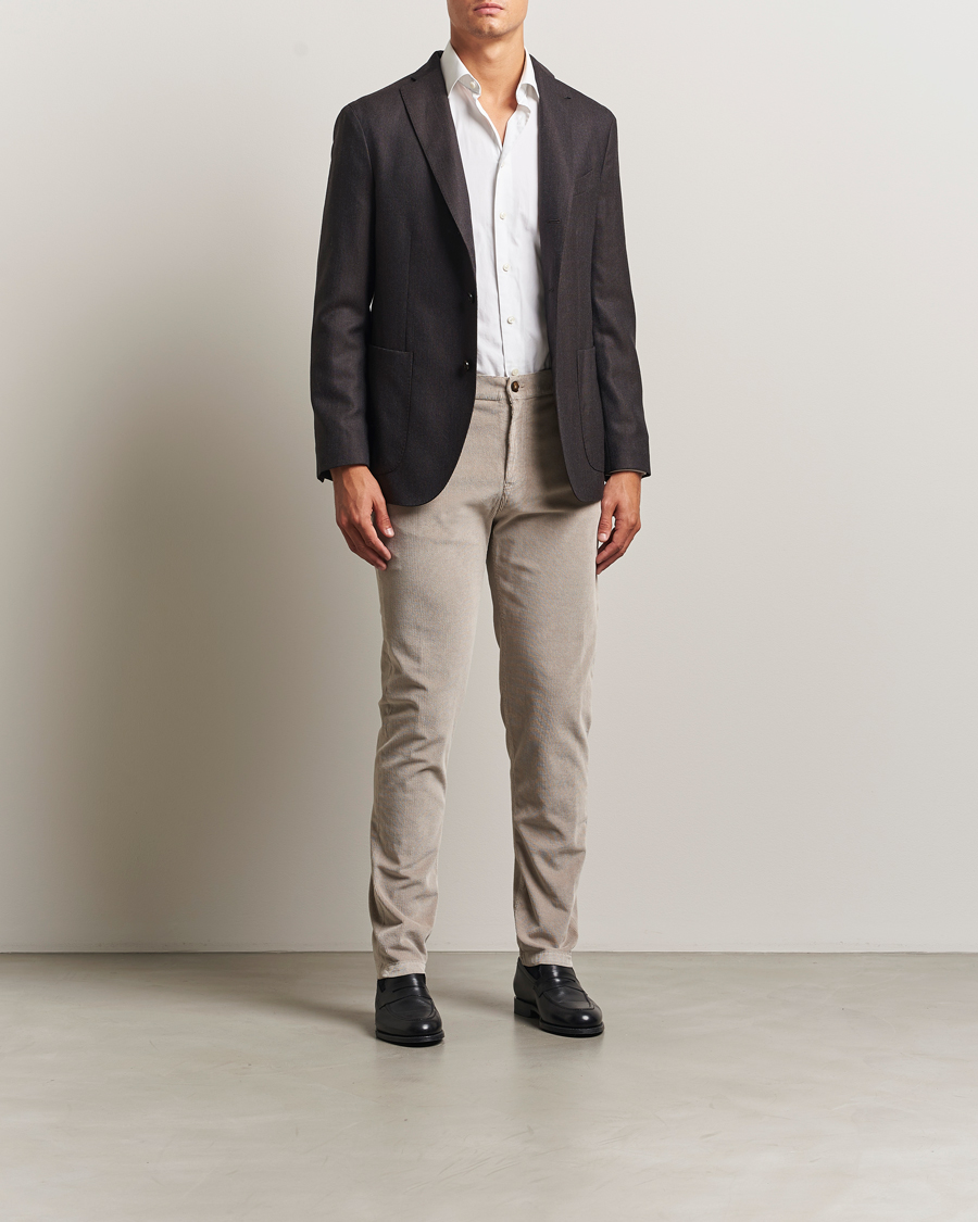 Mies | Housut | Canali | Soft Corduroy Trousers Beige