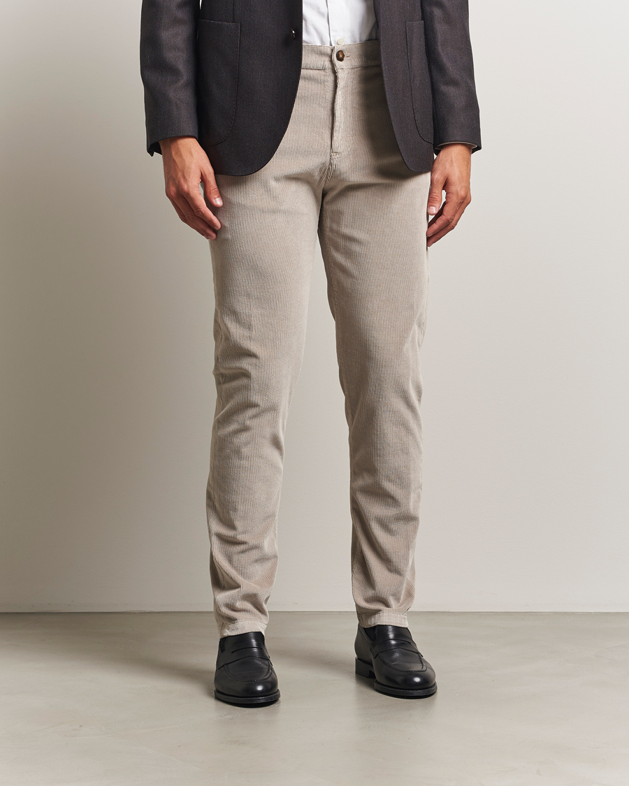 Mies | Housut | Canali | Soft Corduroy Trousers Beige