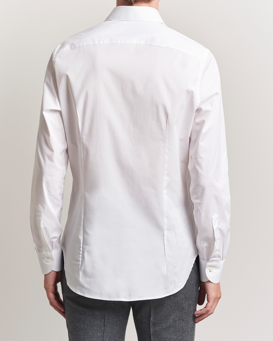Mies | Kauluspaidat | Canali | Slim Fit Cotton/Stretch Shirt White