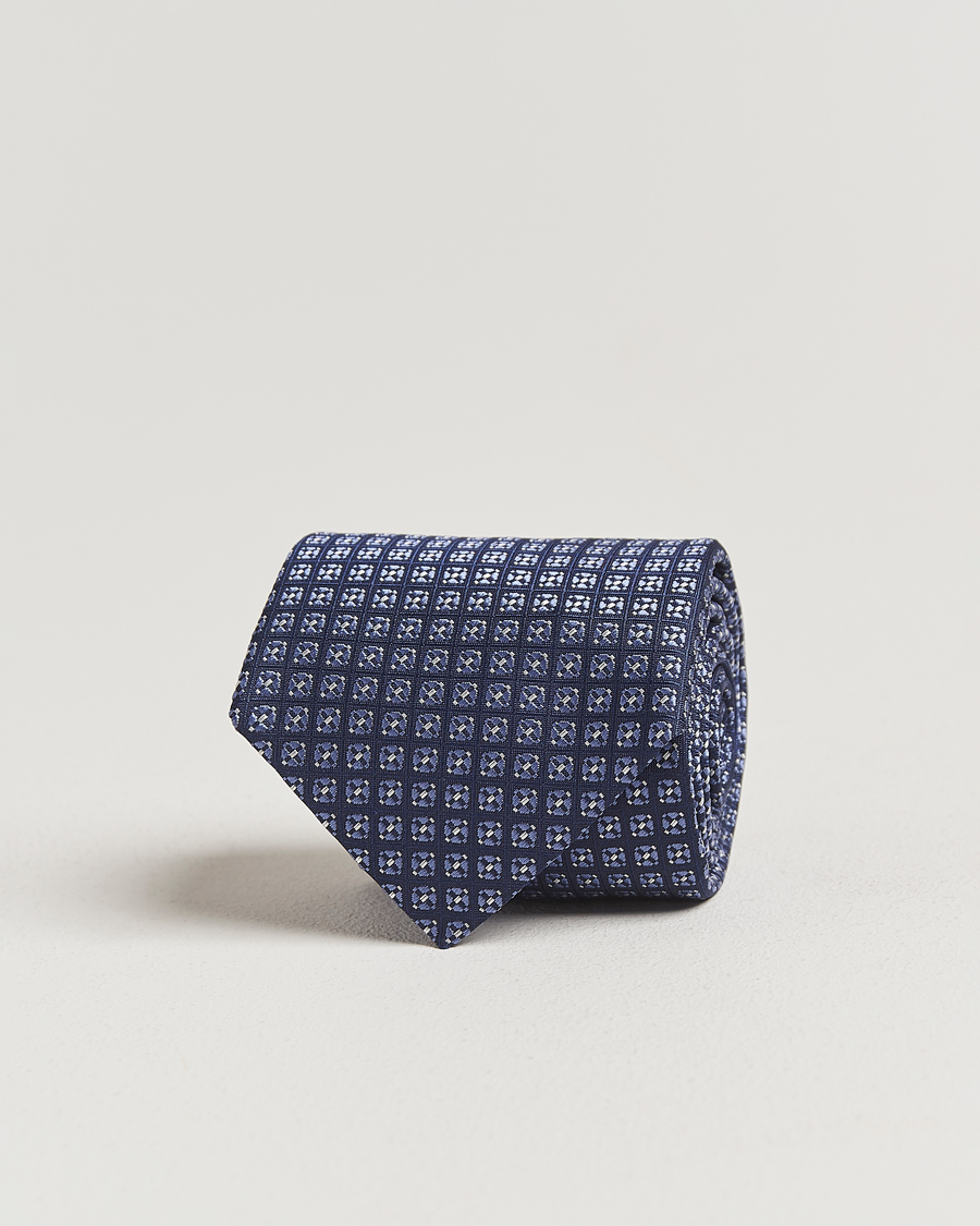 Mies | Canali Jacquard Silk Tie Navy/Blue | Canali | Jacquard Silk Tie Navy/Blue