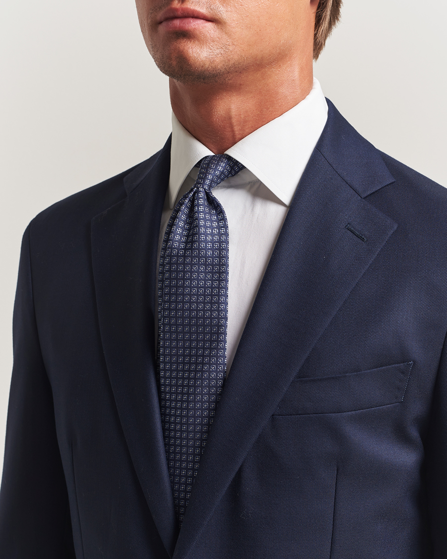 Mies | Canali Jacquard Silk Tie Navy/Blue | Canali | Jacquard Silk Tie Navy/Blue