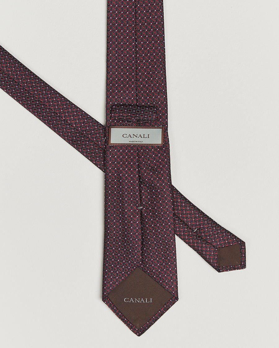 Mies | Canali Jacquard Silk Tie Burgundy | Canali | Jacquard Silk Tie Burgundy