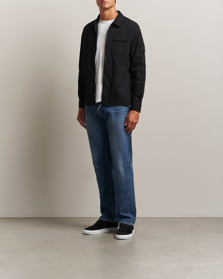 Mies | Kauluspaidat | C.P. Company | Organic Cotton Gabardine Zip Overshirt Black