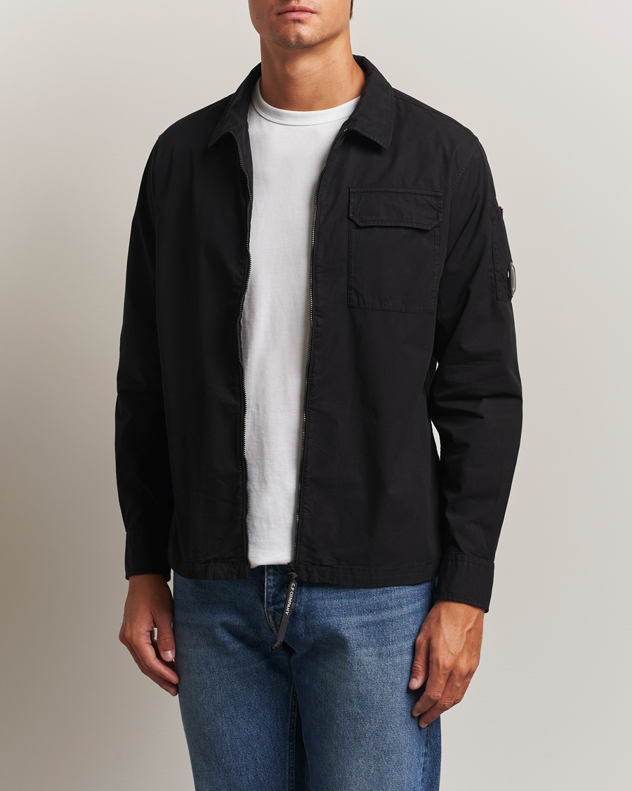 Mies | Kauluspaidat | C.P. Company | Organic Cotton Gabardine Zip Overshirt Black