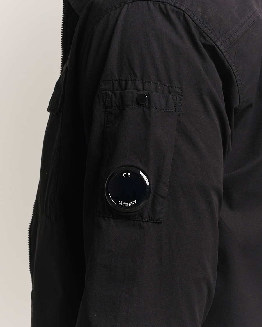 Mies | Kauluspaidat | C.P. Company | Organic Cotton Gabardine Zip Overshirt Black