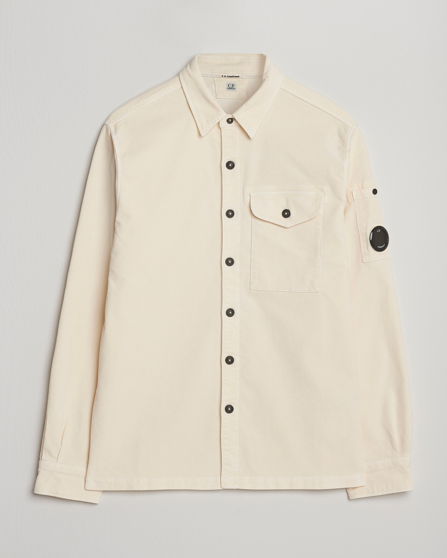 Mies | Kauluspaidat | C.P. Company | Corduroy Lens Overshirt White