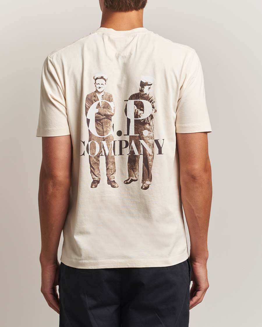 Mies | T-paidat | C.P. Company | Jersey Back Logo T-Shirt Cream