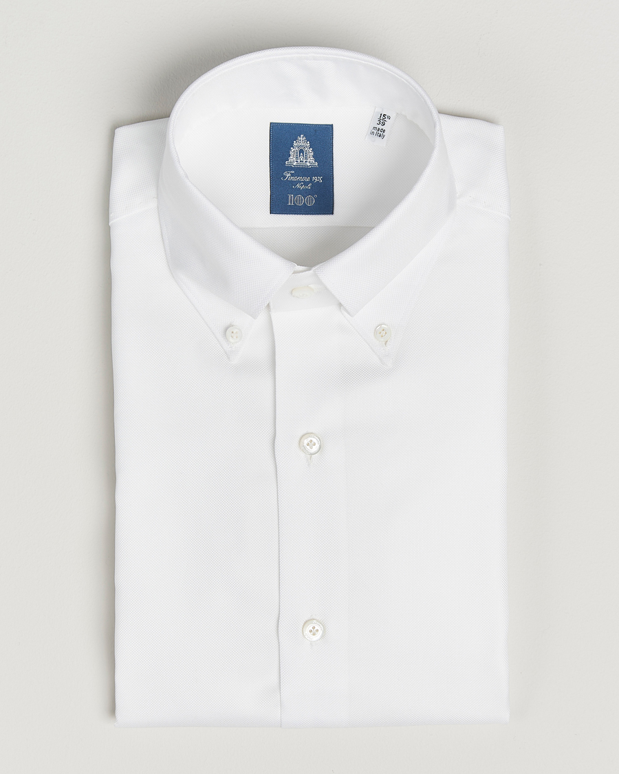 Mies | Kauluspaidat | Finamore Napoli | Milano Slim Oxford Button Down Shirt White