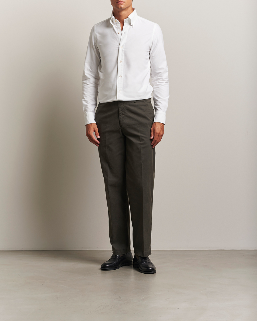 Mies | Kauluspaidat | Finamore Napoli | Gaeta Oxford Button Down Shirt White