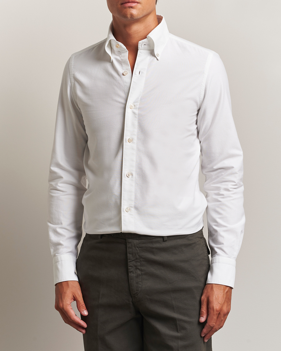 Mies | Kauluspaidat | Finamore Napoli | Gaeta Oxford Button Down Shirt White