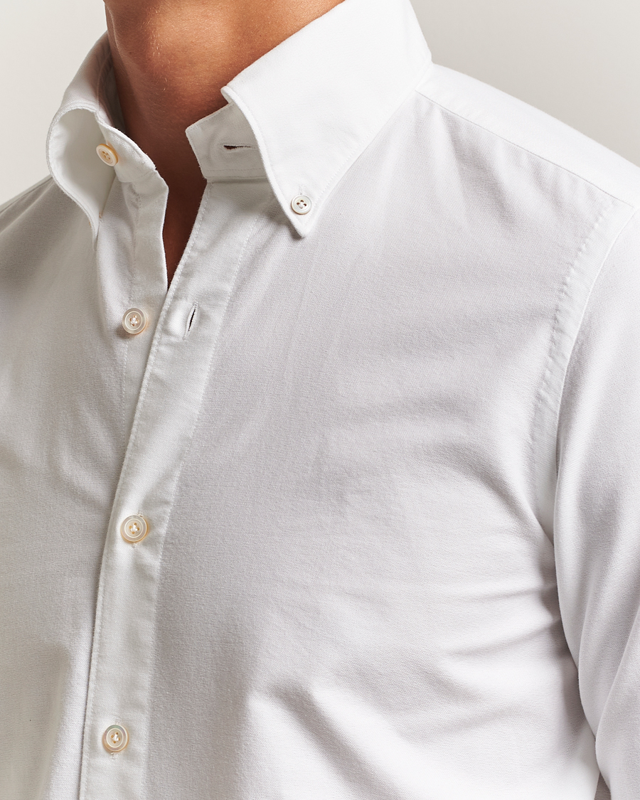 Mies | Kauluspaidat | Finamore Napoli | Gaeta Oxford Button Down Shirt White