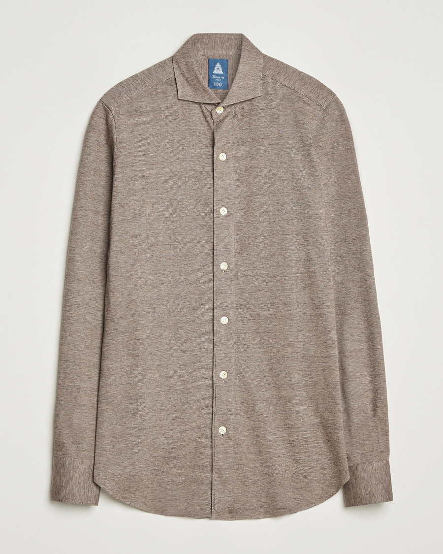 Mies | Pikeet | Finamore Napoli | Cotton/Cashmere Jersey Polo Beige