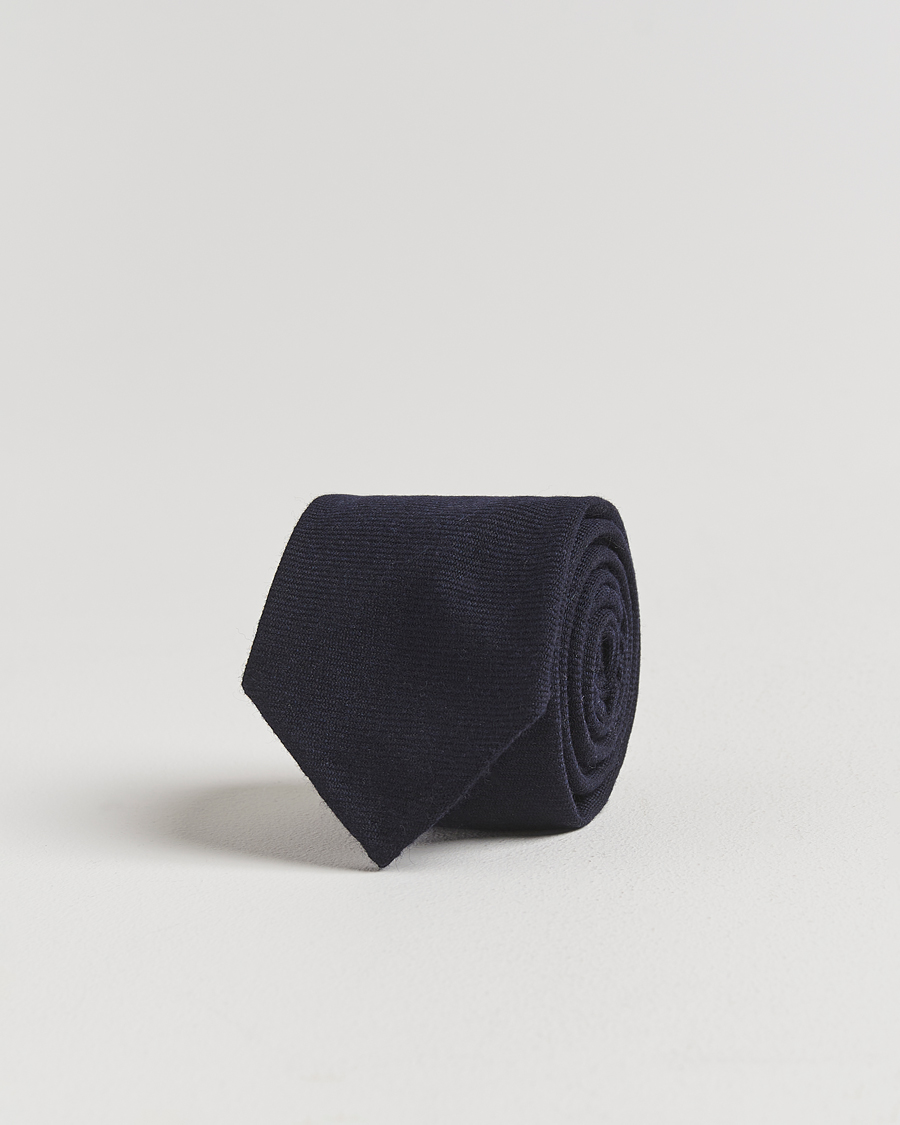 Mies | Finamore Napoli Wool Twill Tie Navy | Finamore Napoli | Wool Twill Tie Navy