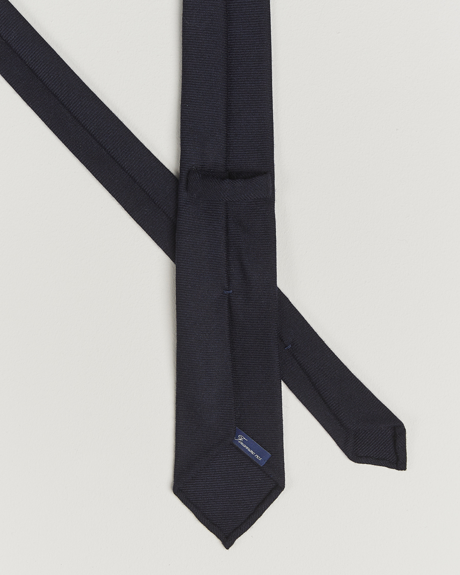 Mies | Finamore Napoli Wool Twill Tie Navy | Finamore Napoli | Wool Twill Tie Navy