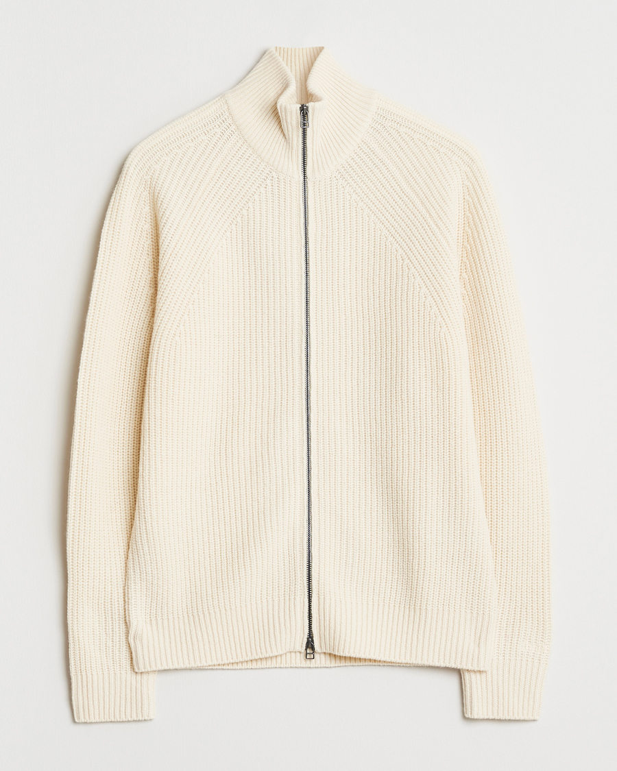 Mies | Puserot | Forét | Delta Wool Zip Knit Cloud