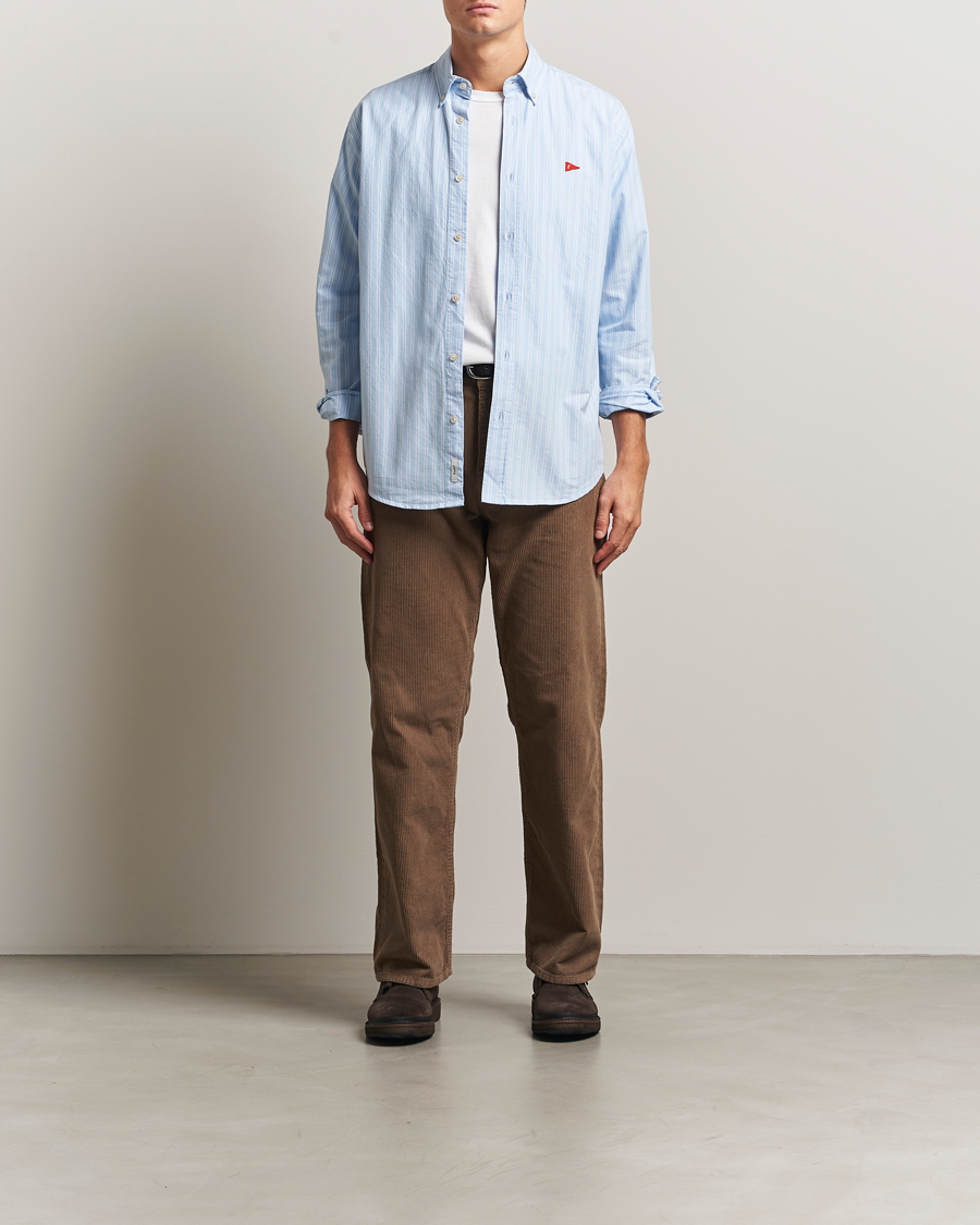 Mies | Kauluspaidat | Forét | Flag Regular Fit Oxford Shirt Light Blue Stripe