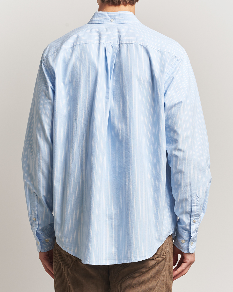 Mies | Kauluspaidat | Forét | Flag Regular Fit Oxford Shirt Light Blue Stripe