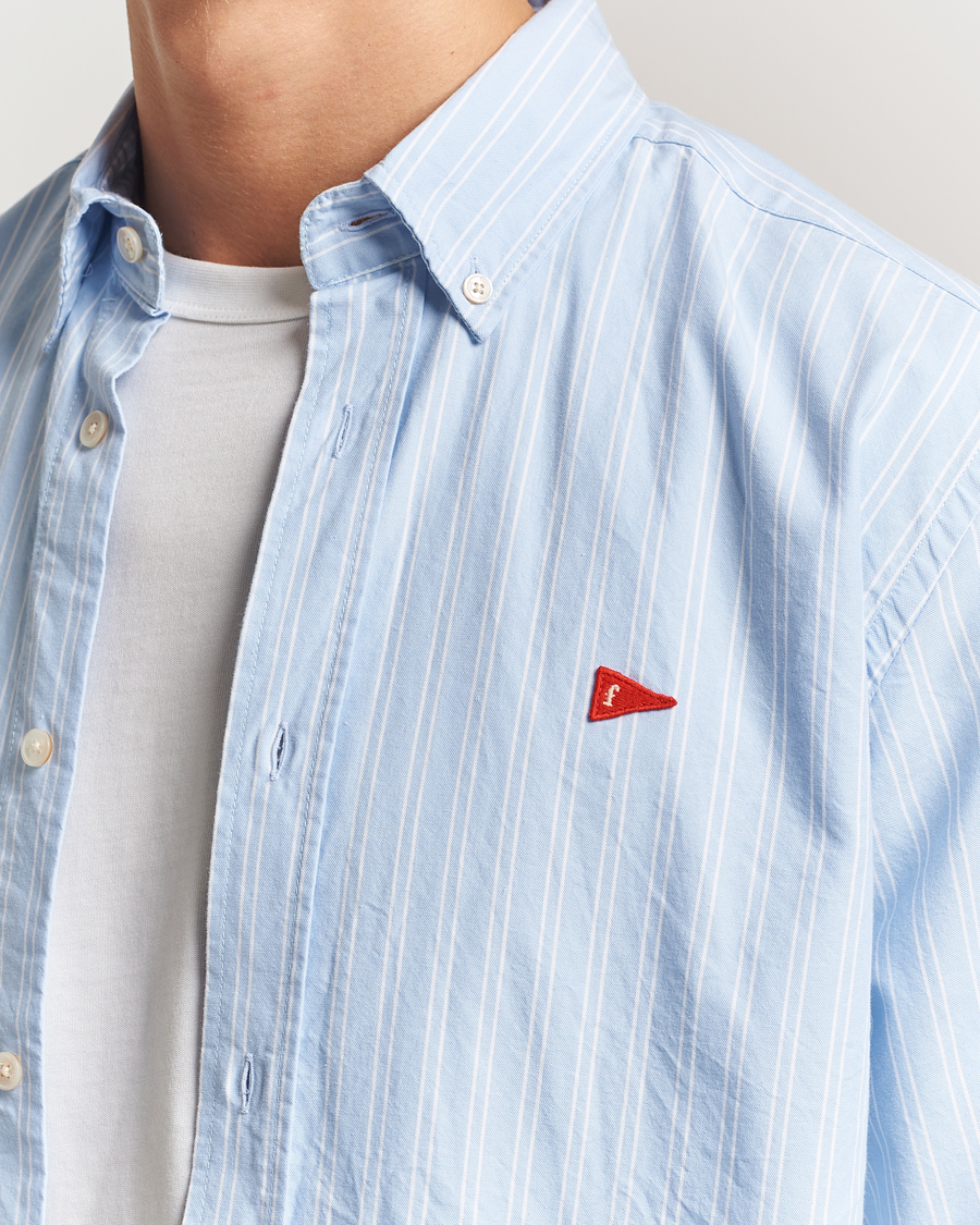 Mies | Kauluspaidat | Forét | Flag Regular Fit Oxford Shirt Light Blue Stripe