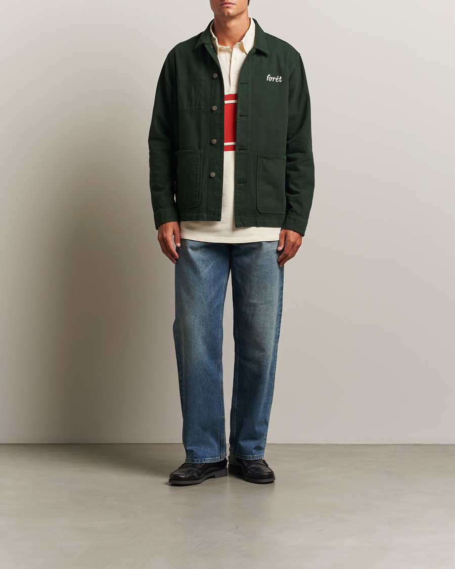 Mies | Kauluspaidat | Forét | Wood Twill Overshirt Dark Green