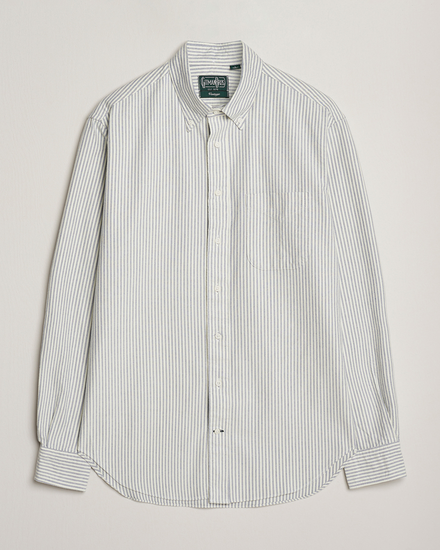 Mies | Kauluspaidat | Gitman Vintage | Brushed Oxford Button Down Shirt Blue Stripe
