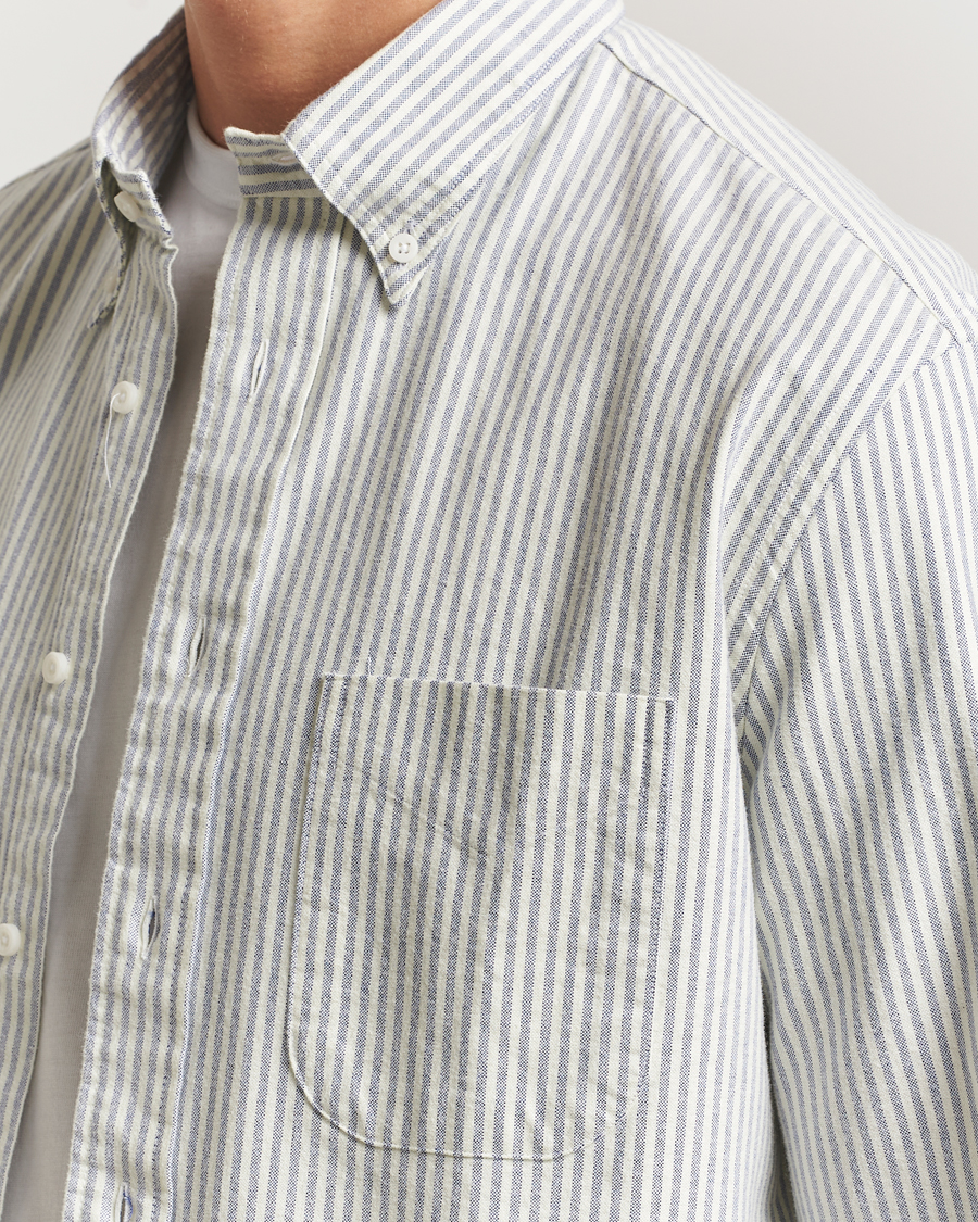 Mies | Kauluspaidat | Gitman Vintage | Brushed Oxford Button Down Shirt Blue Stripe