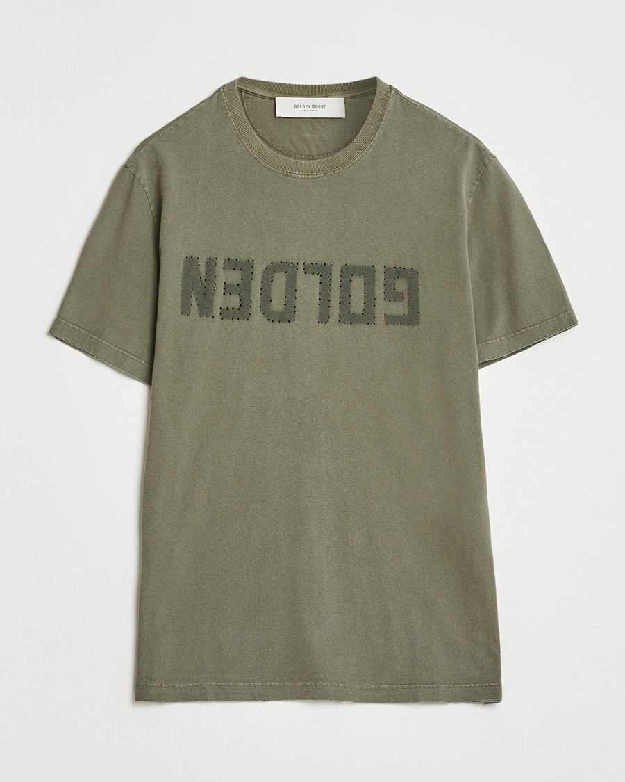 Mies | T-paidat | Golden Goose | Cotton Logo T-Shirt Dusty Olive