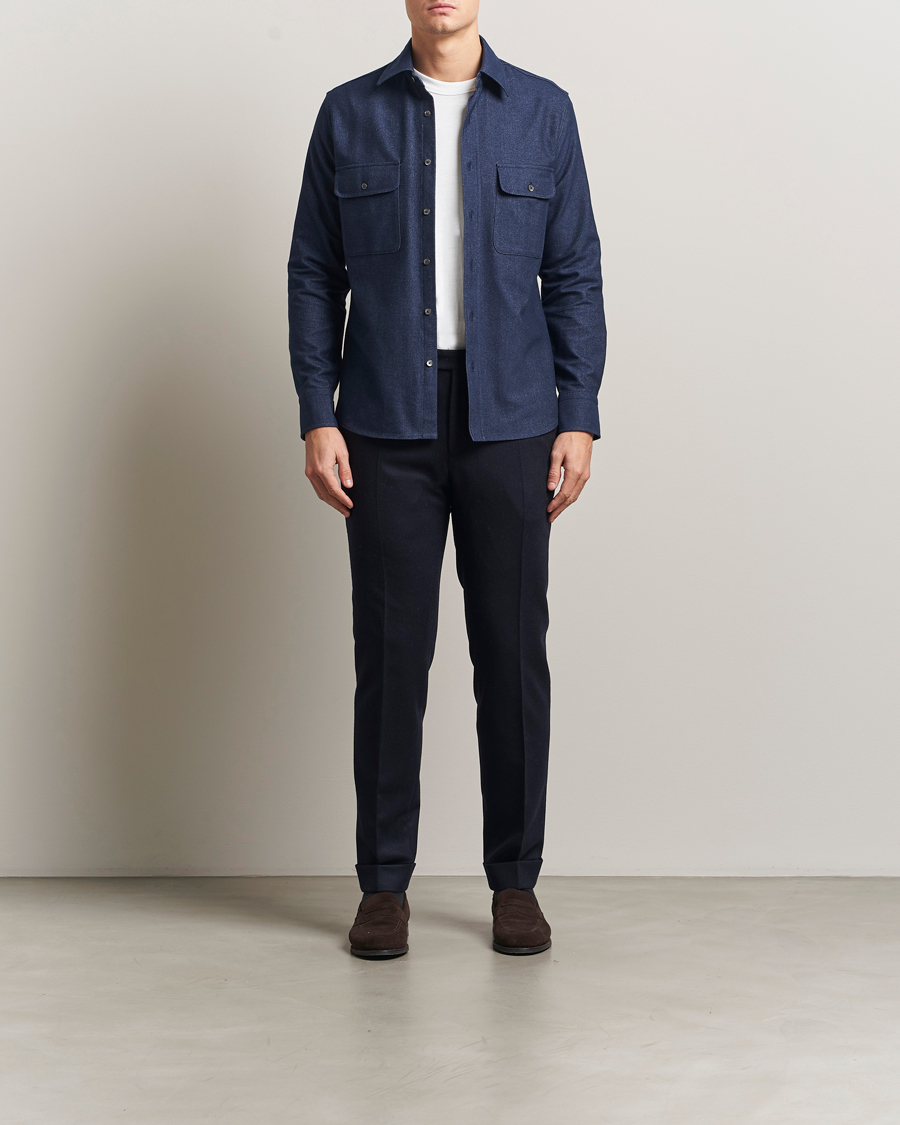 Mies | Kauluspaidat | Grigio | Heavy Twill Overshirt Navy