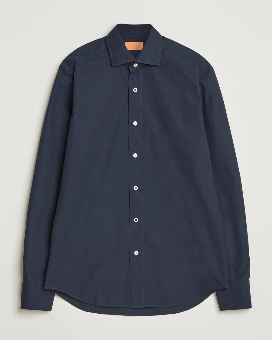Mies | Kauluspaidat | Grigio | Cotton Twill Shirt Navy