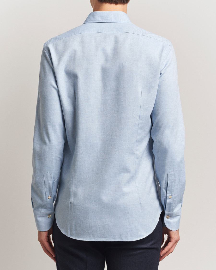 Mies | Kauluspaidat | Grigio | Washed Flannel Shirt Light Blue