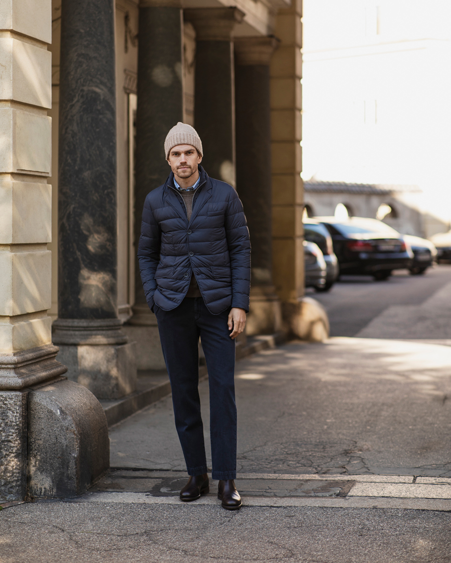 Mies | Takit | Herno | Nylon Down Blazer Navy