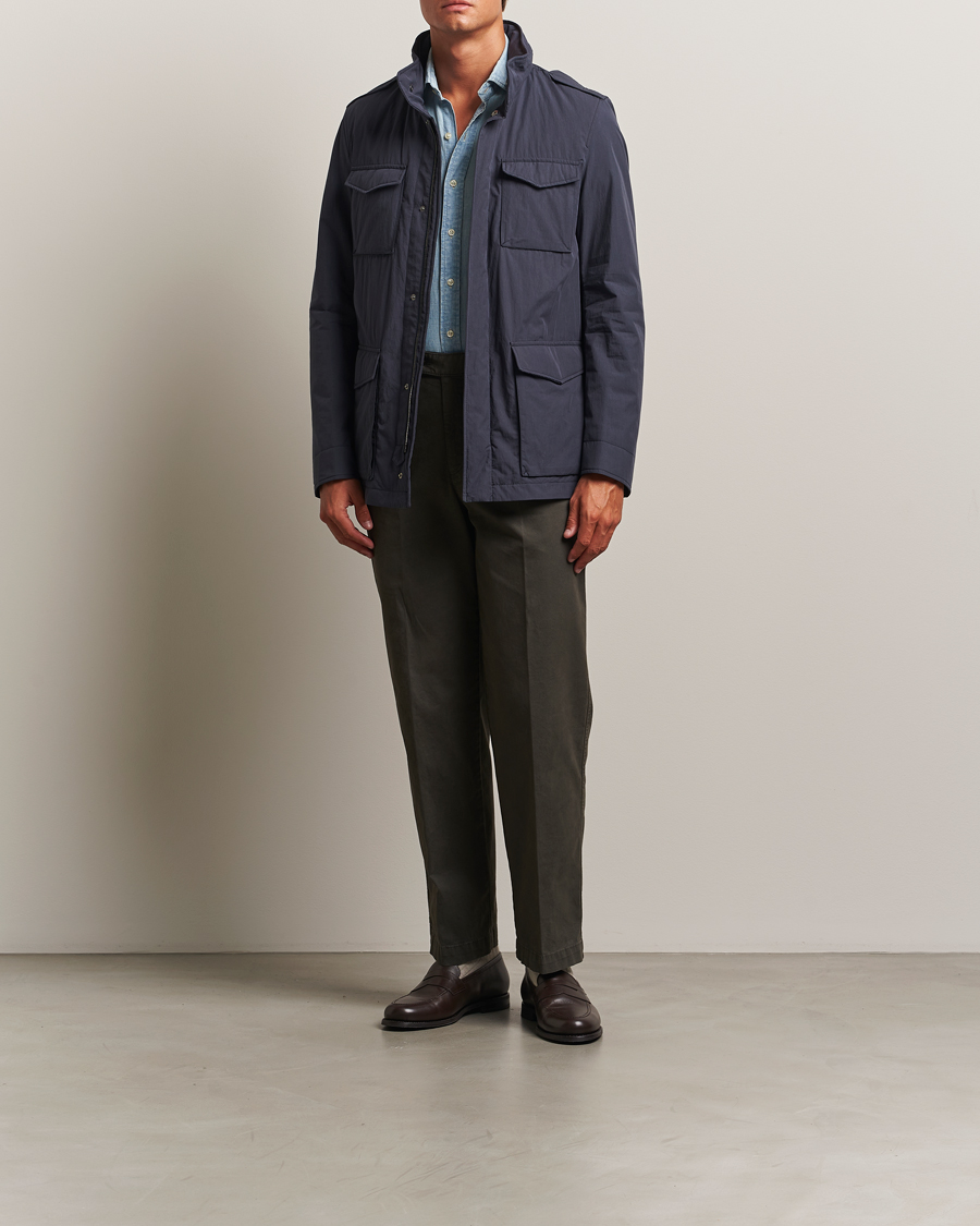 Mies | Takit | Herno | Soft Nylon Field Jacket Navy