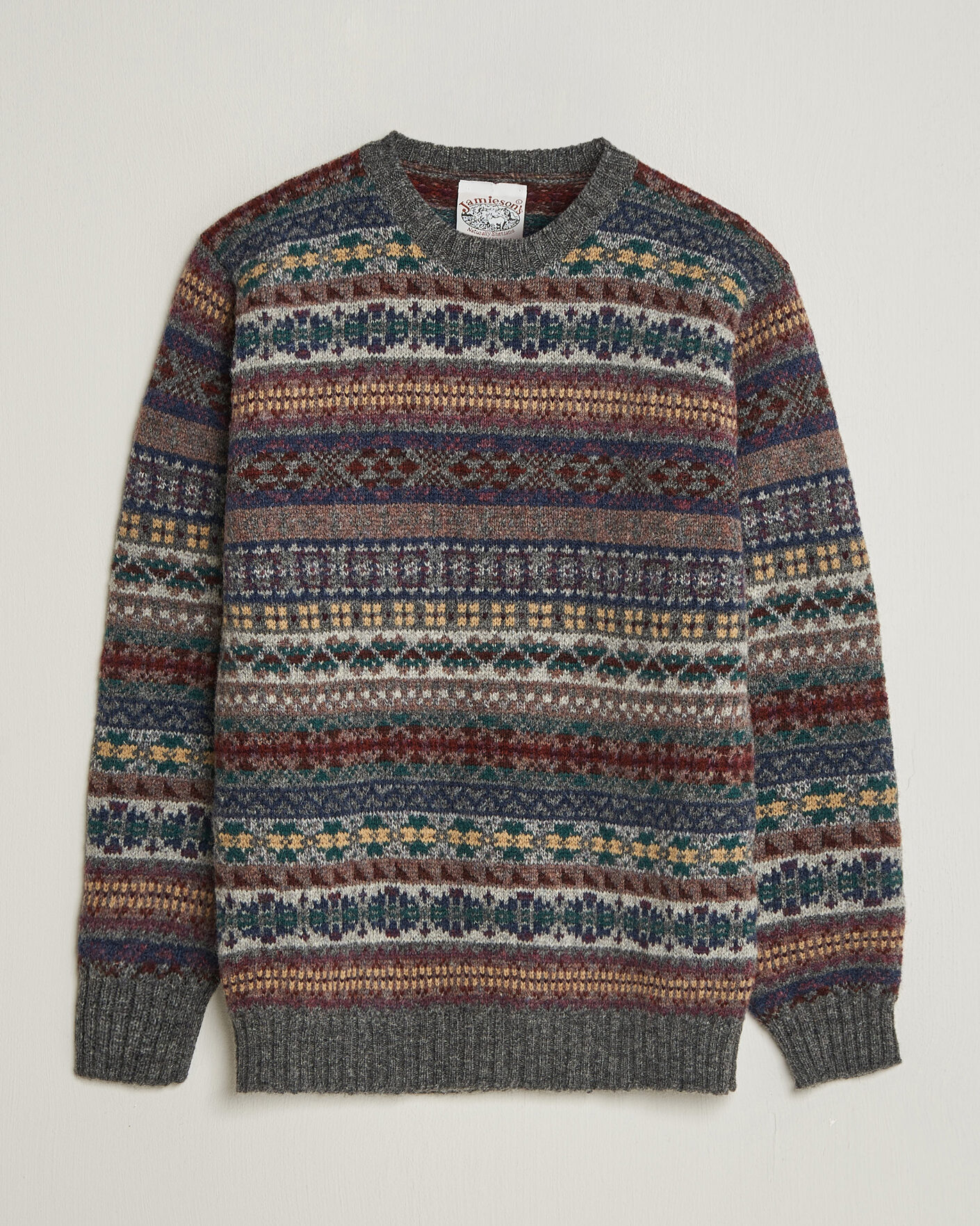 Mies | Puserot | Jamieson's of Shetland | Jamiesons Of Shetland All Over Fair Isle Pullover Crew Neck Multi