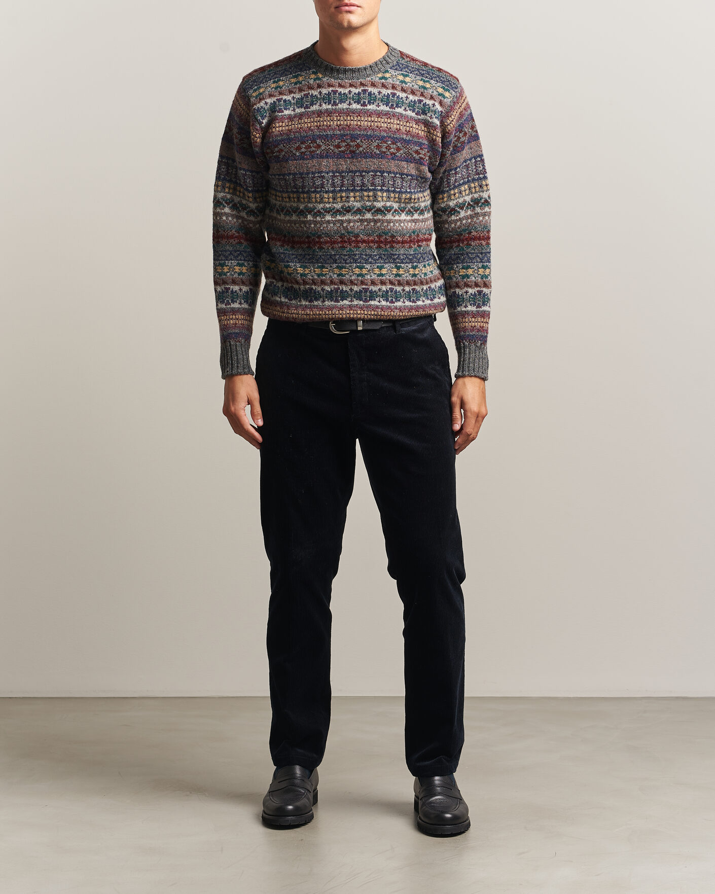 Mies | Puserot | Jamieson's of Shetland | Jamiesons Of Shetland All Over Fair Isle Pullover Crew Neck Multi