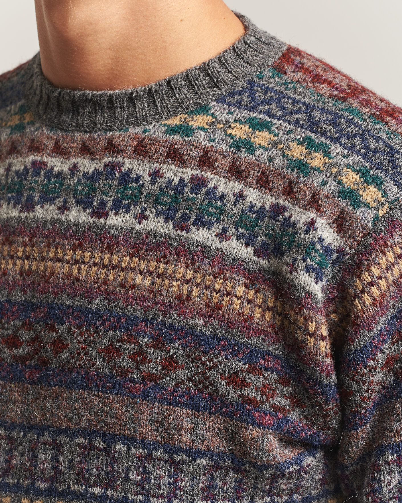 Mies | Puserot | Jamieson's of Shetland | Jamiesons Of Shetland All Over Fair Isle Pullover Crew Neck Multi