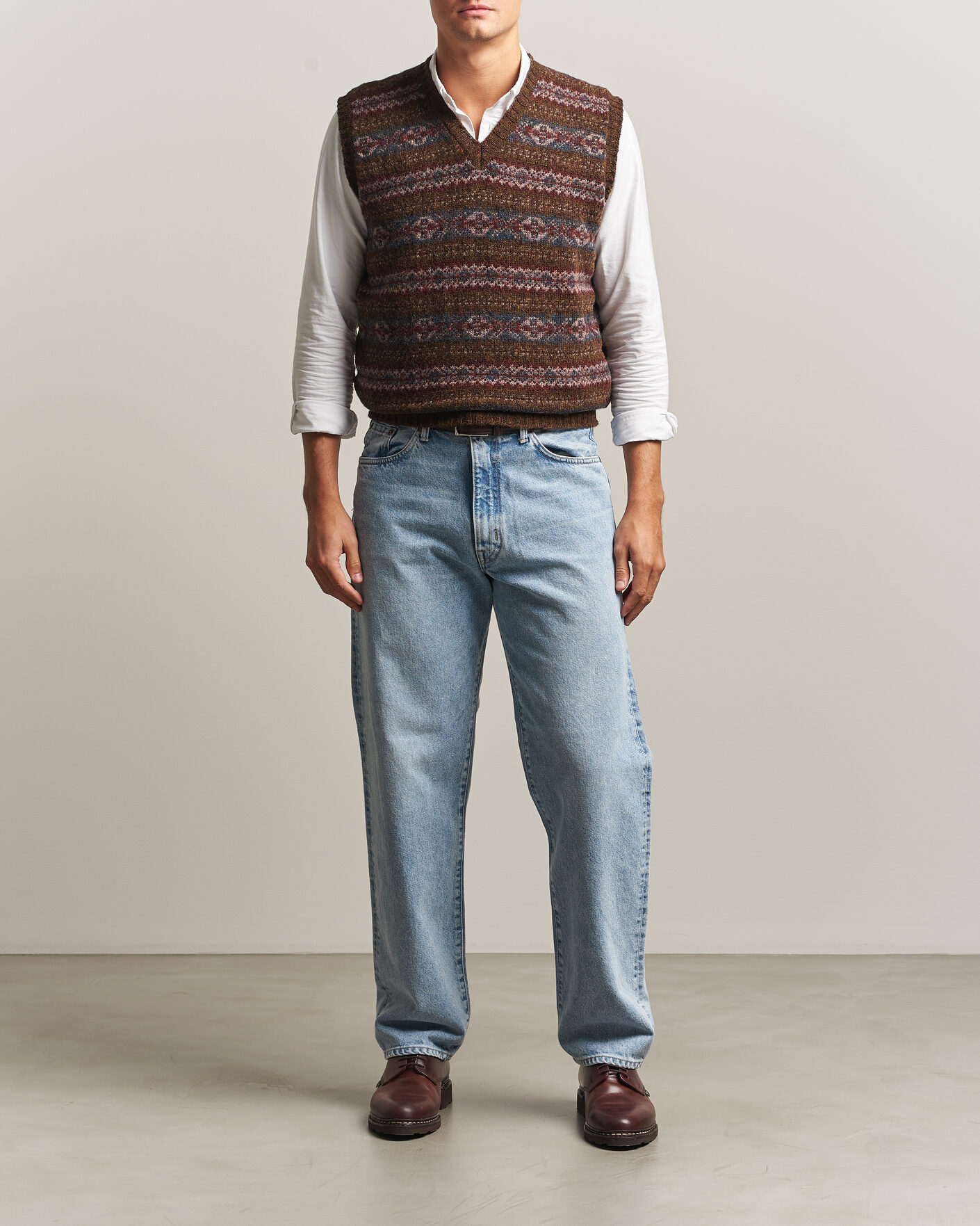 Mies | Puserot | Jamieson's of Shetland | Jamiesons Of Shetland All Over Fair Isle Slipover Moss Green