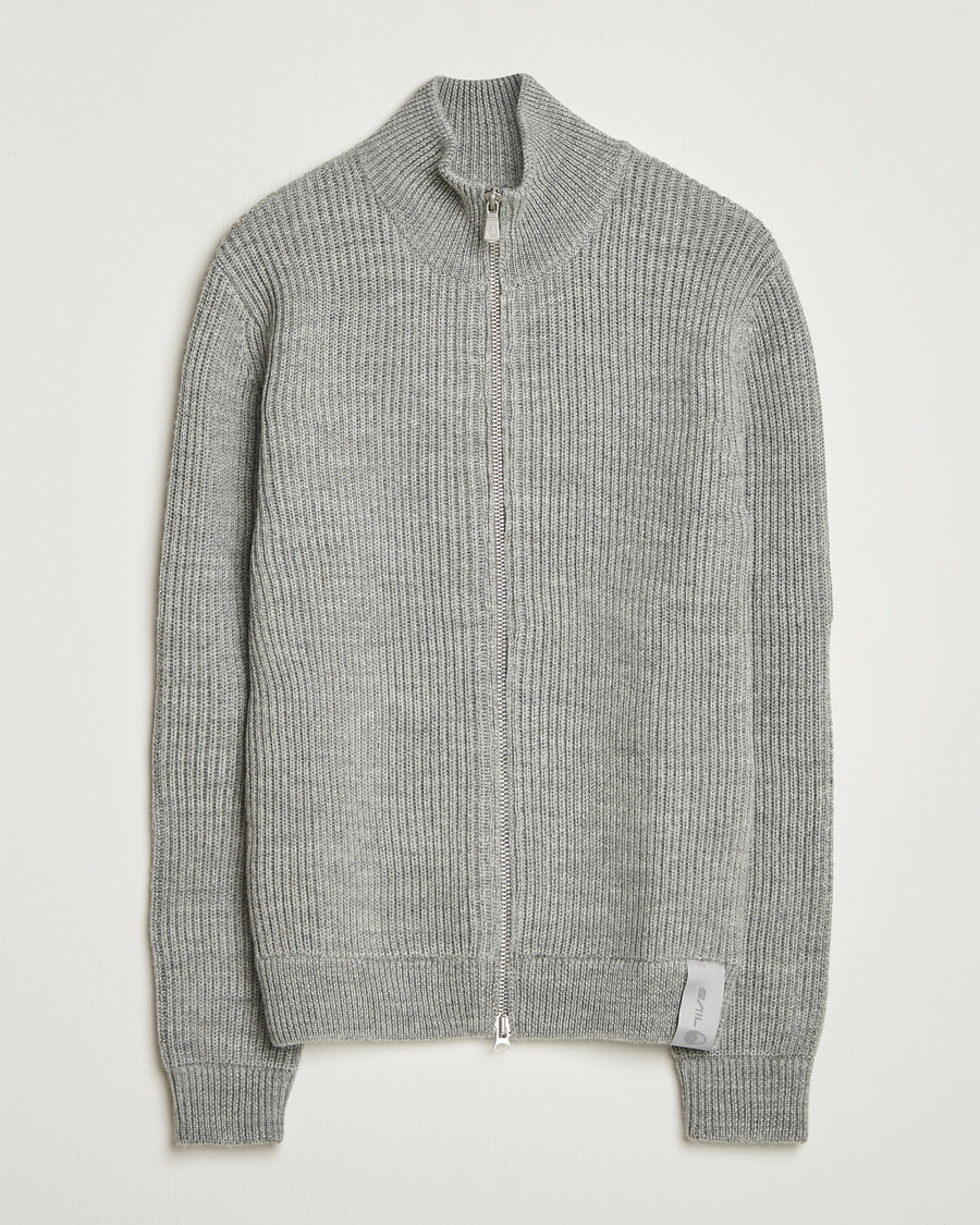 Mies | Puserot | Sail Racing | Ridge Wool Heavy Knitted Full Zip Grey Melange