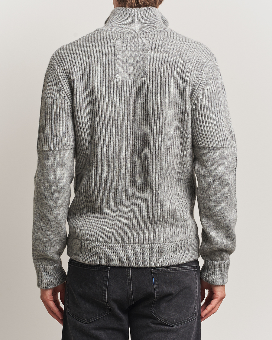 Mies | Puserot | Sail Racing | Ridge Wool Heavy Knitted Full Zip Grey Melange