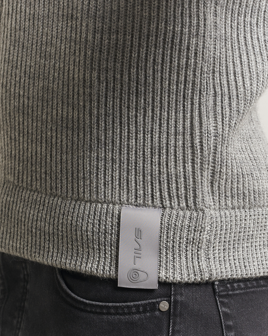 Mies | Puserot | Sail Racing | Ridge Wool Heavy Knitted Full Zip Grey Melange