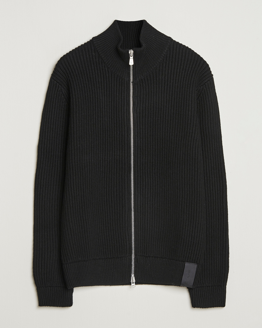 Mies | Puserot | Sail Racing | Ridge Wool Heavy Knitted Full Zip Carbon