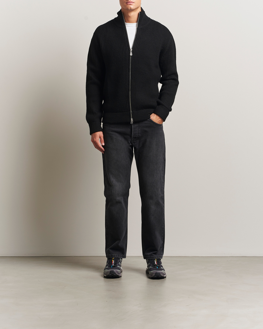 Mies | Puserot | Sail Racing | Ridge Wool Heavy Knitted Full Zip Carbon