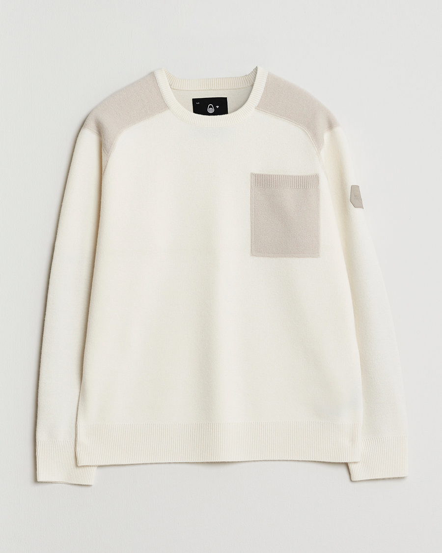 Mies | Puserot | Sail Racing | Spine Wool/Cashmere Knitted Crew Neck Off White