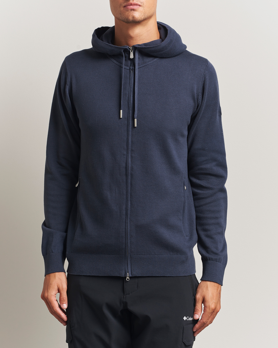 Mies | Puserot | Sail Racing | Bowman Knitted Full Zip Hoodie Navy