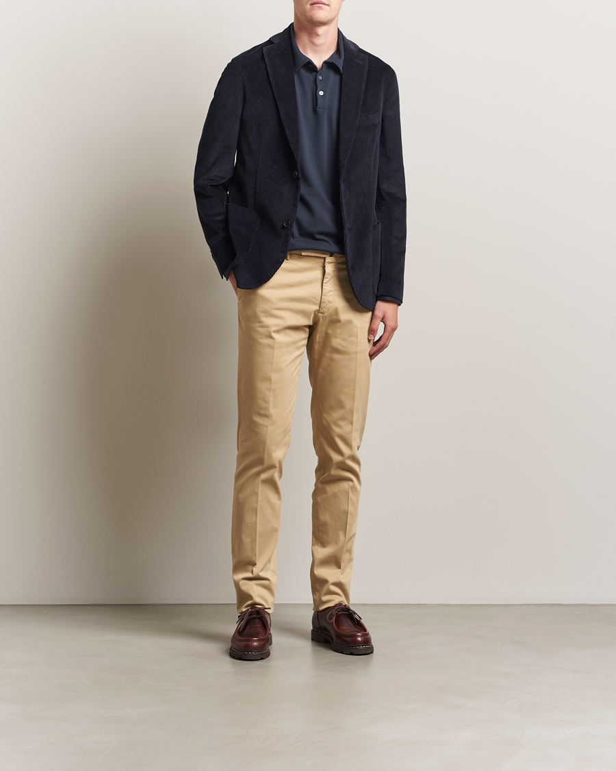 Mies | Housut | Incotex | Slim Fit Cotton Stretch Chinos Beige