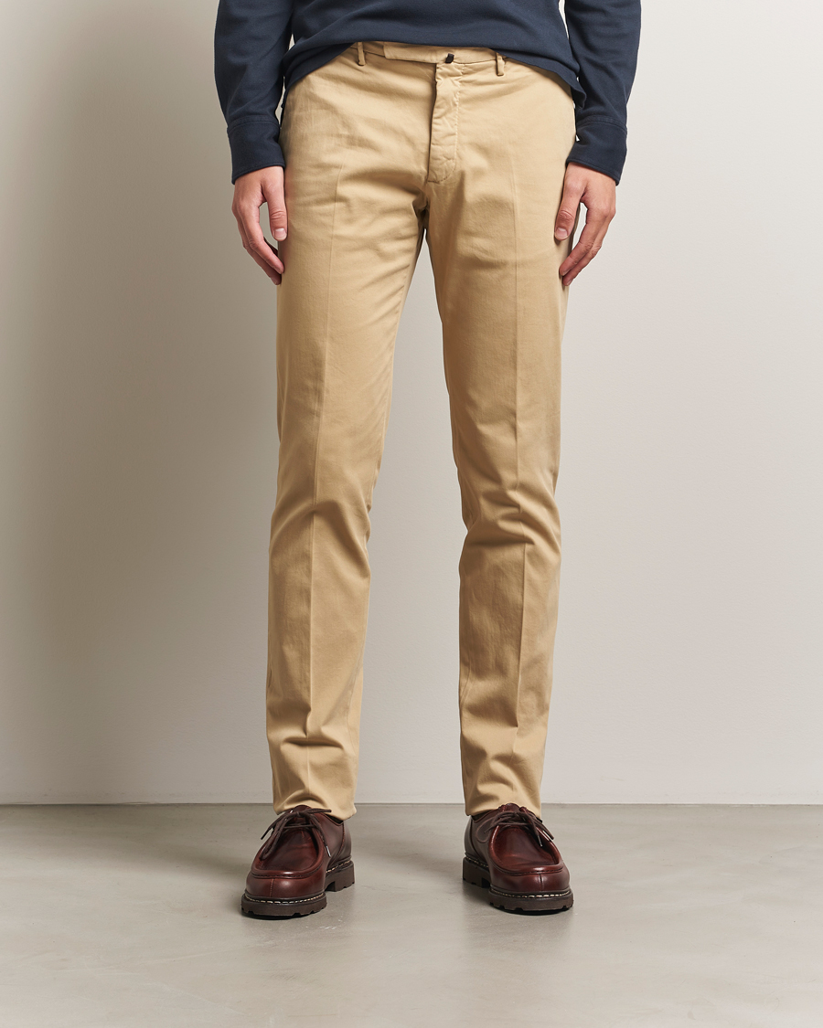 Mies | Housut | Incotex | Slim Fit Cotton Stretch Chinos Beige