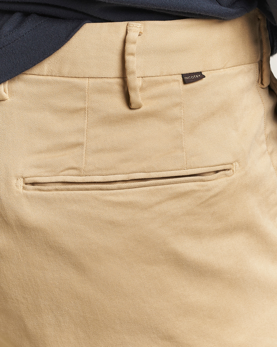 Mies | Housut | Incotex | Slim Fit Cotton Stretch Chinos Beige
