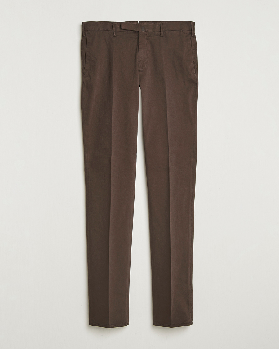 Mies | Housut | Incotex | Slim Fit Cotton Stretch Chinos Dark Brown