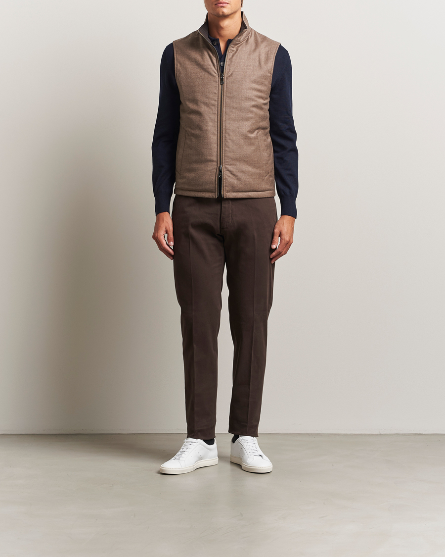 Mies | Housut | Incotex | Slim Fit Cotton Stretch Chinos Dark Brown