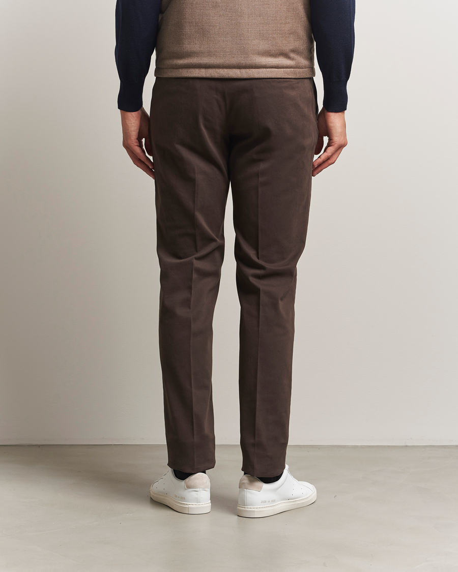 Mies | Housut | Incotex | Slim Fit Cotton Stretch Chinos Dark Brown