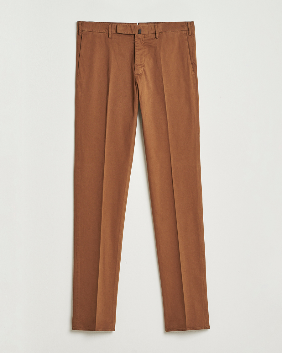 Mies | Housut | Incotex | Slim Fit Cotton Stretch Chinos Brown