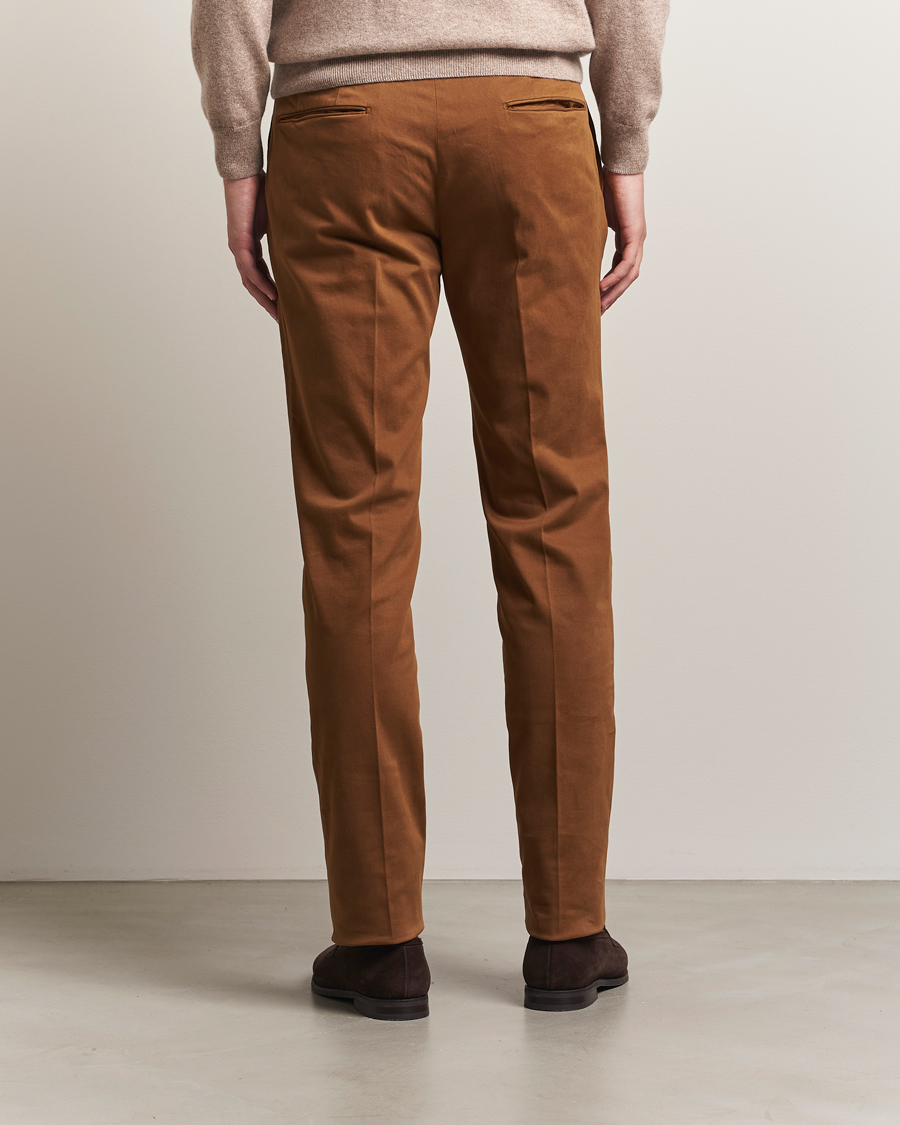 Mies | Housut | Incotex | Slim Fit Cotton Stretch Chinos Brown